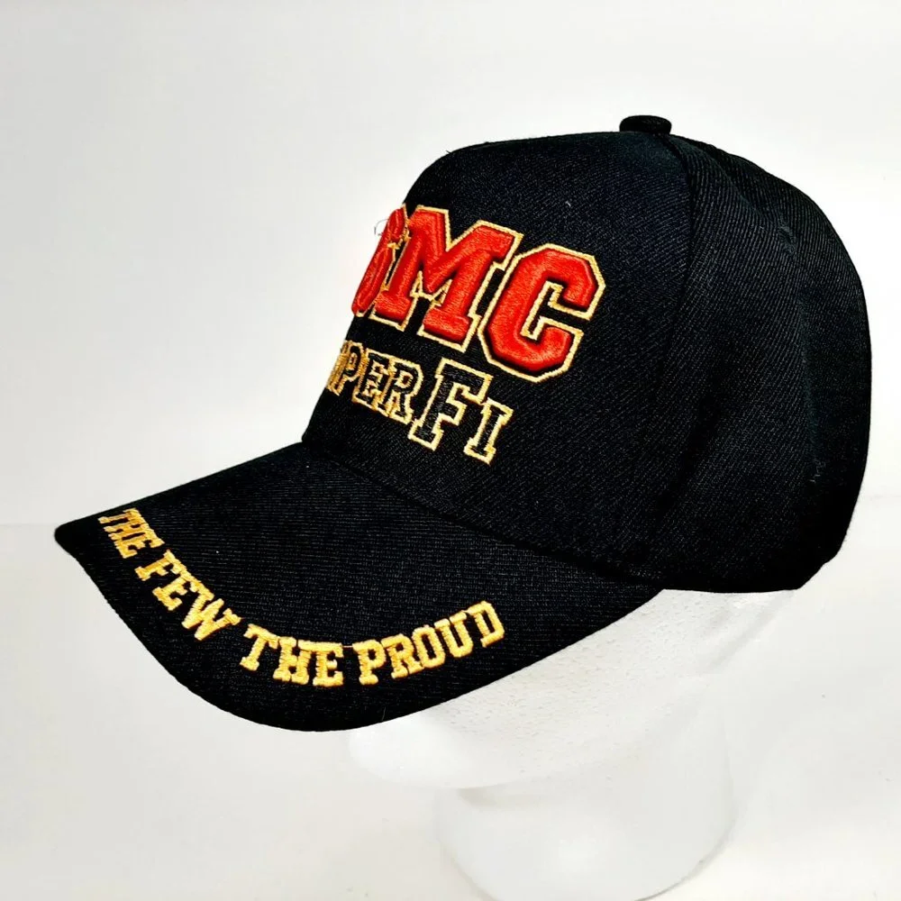 USMC Marines Semper Fi Men's Ball Cap Hat Black Em